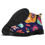 Mexican Skull Cinco de Mayo Print Flat Ankle Boots