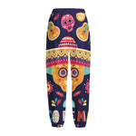 Mexican Skull Cinco de Mayo Print Fleece Lined Knit Pants