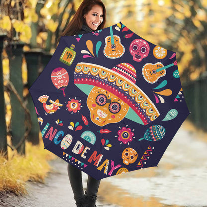 Mexican Skull Cinco de Mayo Print Foldable Umbrella