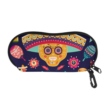 Mexican Skull Cinco de Mayo Print Glasses Case