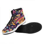 Mexican Skull Cinco de Mayo Print High Top Leather Sneakers