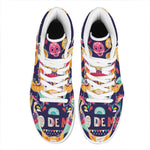 Mexican Skull Cinco de Mayo Print High Top Leather Sneakers