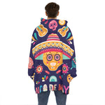 Mexican Skull Cinco de Mayo Print Hoodie Blanket