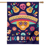 Mexican Skull Cinco de Mayo Print House Flag