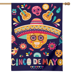 Mexican Skull Cinco de Mayo Print House Flag