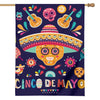 Mexican Skull Cinco de Mayo Print House Flag