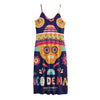 Mexican Skull Cinco de Mayo Print Jersey Midi Cami Dress