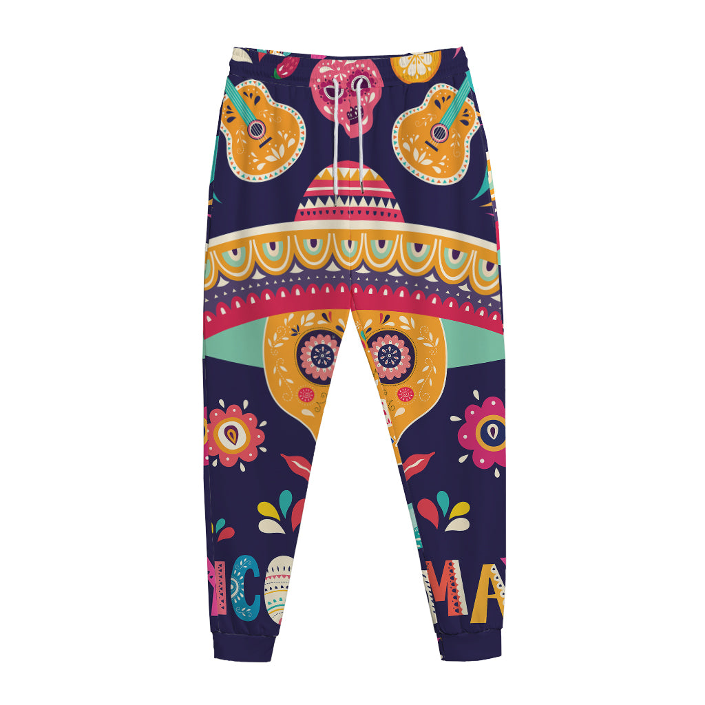 Mexican Skull Cinco de Mayo Print Jogger Pants