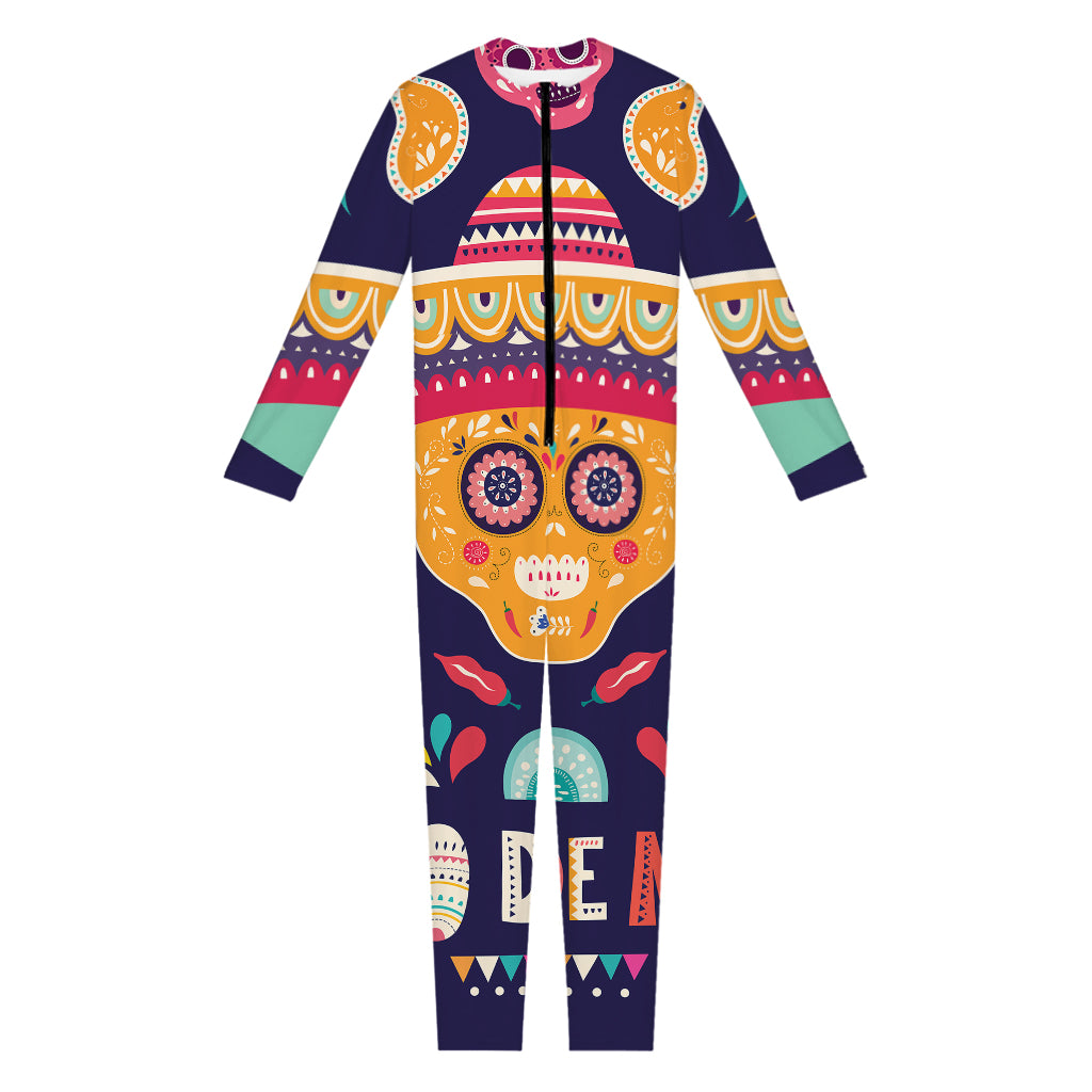 Mexican Skull Cinco de Mayo Print Jumpsuit