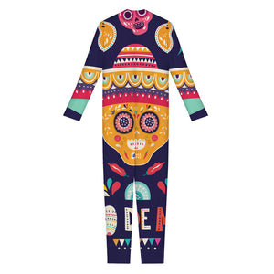 Mexican Skull Cinco de Mayo Print Jumpsuit