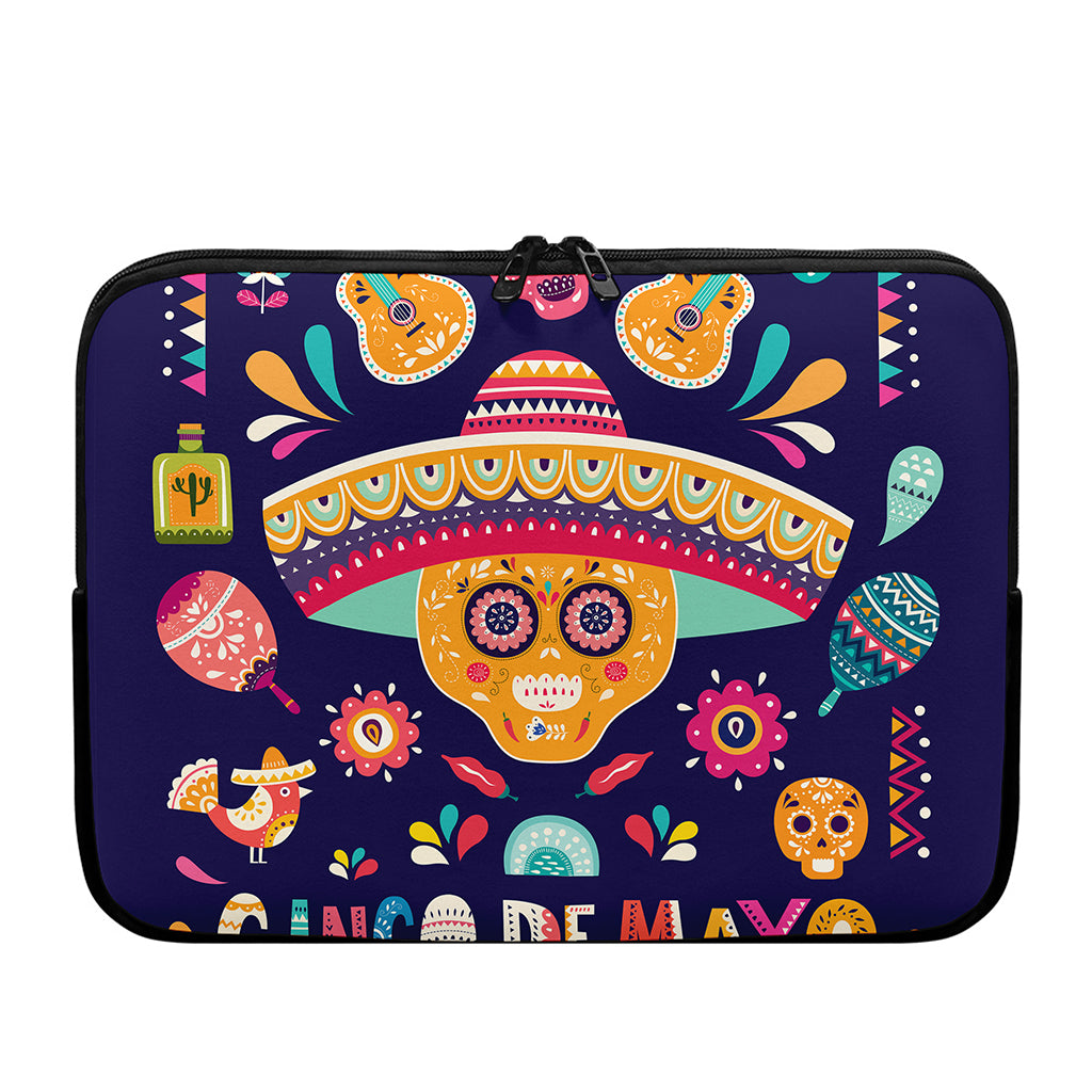 Mexican Skull Cinco de Mayo Print Laptop Sleeve