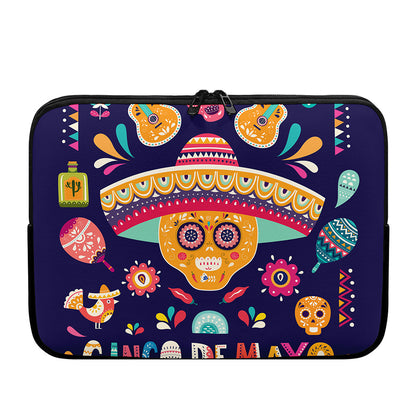 Mexican Skull Cinco de Mayo Print Laptop Sleeve