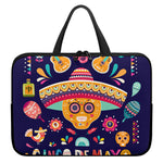 Mexican Skull Cinco de Mayo Print Laptop Sleeve With Handle