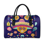 Mexican Skull Cinco de Mayo Print Leather Duffle Bag