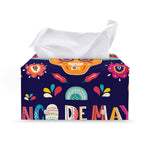 Mexican Skull Cinco de Mayo Print Leather Tissue Box Cover
