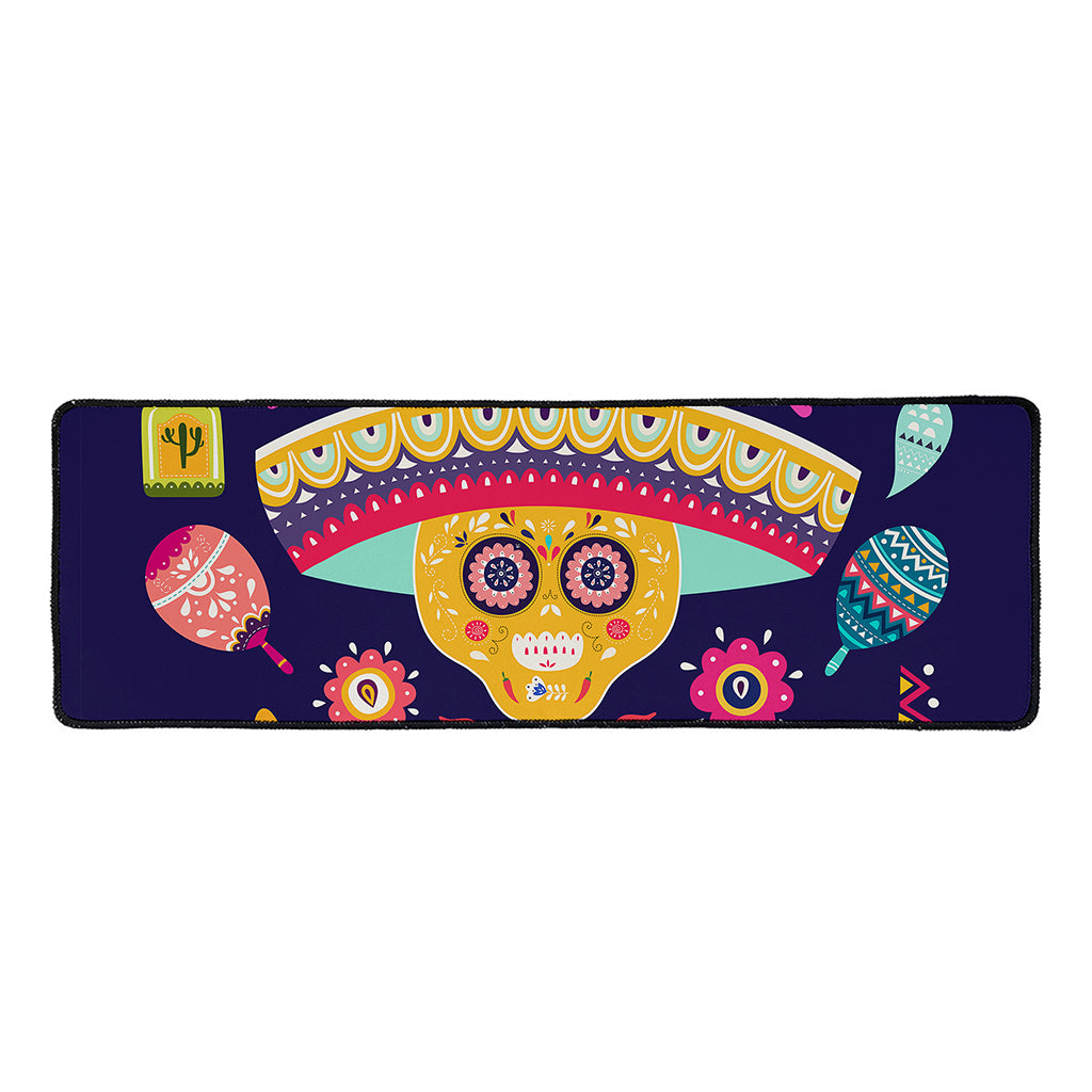 Mexican Skull Cinco de Mayo Print Long Kitchen Mat