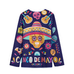 Mexican Skull Cinco de Mayo Print Long Sleeve Short Coat