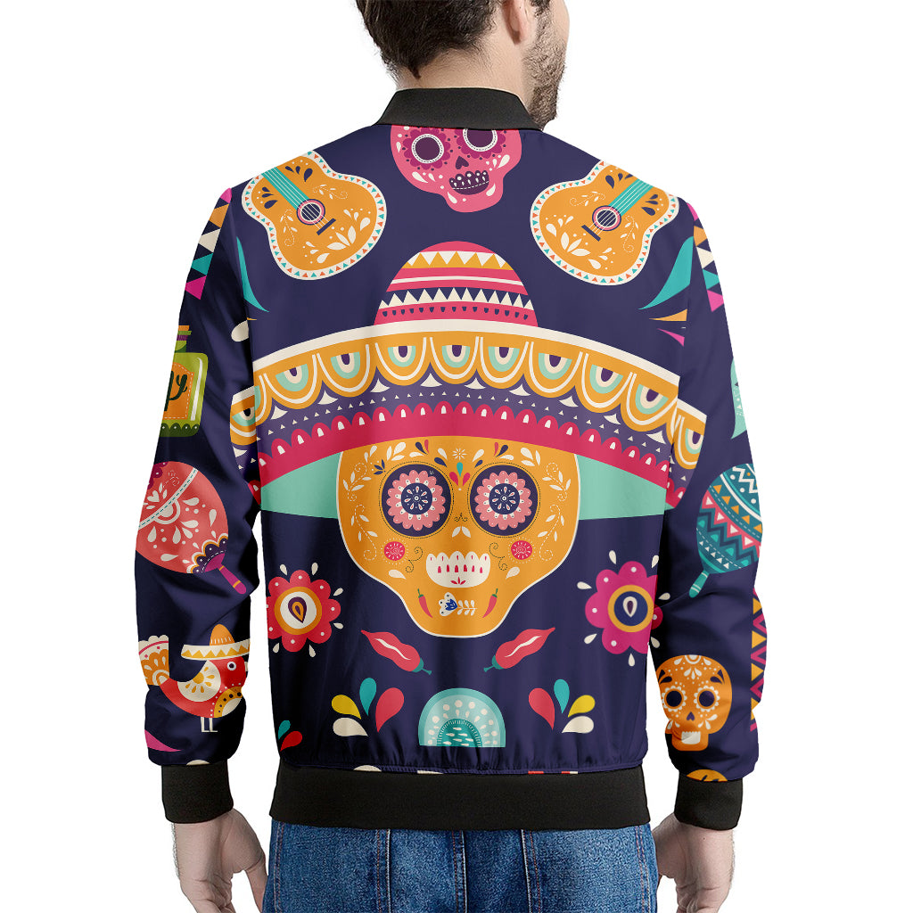 Mexican Skull Cinco de Mayo Print Men's Bomber Jacket