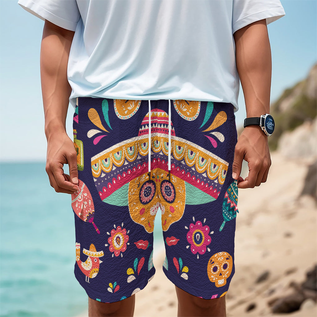 Mexican Skull Cinco de Mayo Print Men's Cargo Shorts