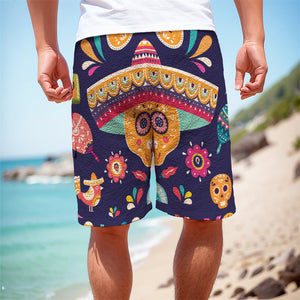 Mexican Skull Cinco de Mayo Print Men's Cargo Shorts