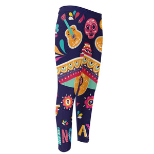 Mexican Skull Cinco de Mayo Print Men's Compression Pants