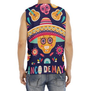 Mexican Skull Cinco de Mayo Print Men's Fitness Tank Top