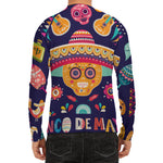 Mexican Skull Cinco de Mayo Print Men's Long Sleeve Rash Guard