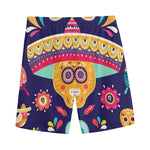 Mexican Skull Cinco de Mayo Print Men's Sports Shorts