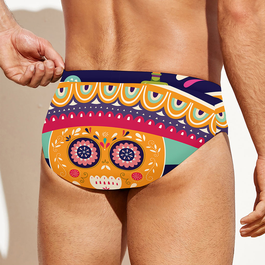 Mexican Skull Cinco de Mayo Print Men's Swim Briefs