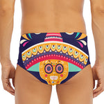 Mexican Skull Cinco de Mayo Print Men's Triangle Swim Briefs