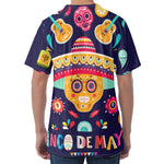 Mexican Skull Cinco de Mayo Print Men's Velvet T-Shirt