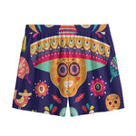 Mexican Skull Cinco de Mayo Print Mesh Shorts