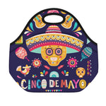 Mexican Skull Cinco de Mayo Print Neoprene Lunch Bag