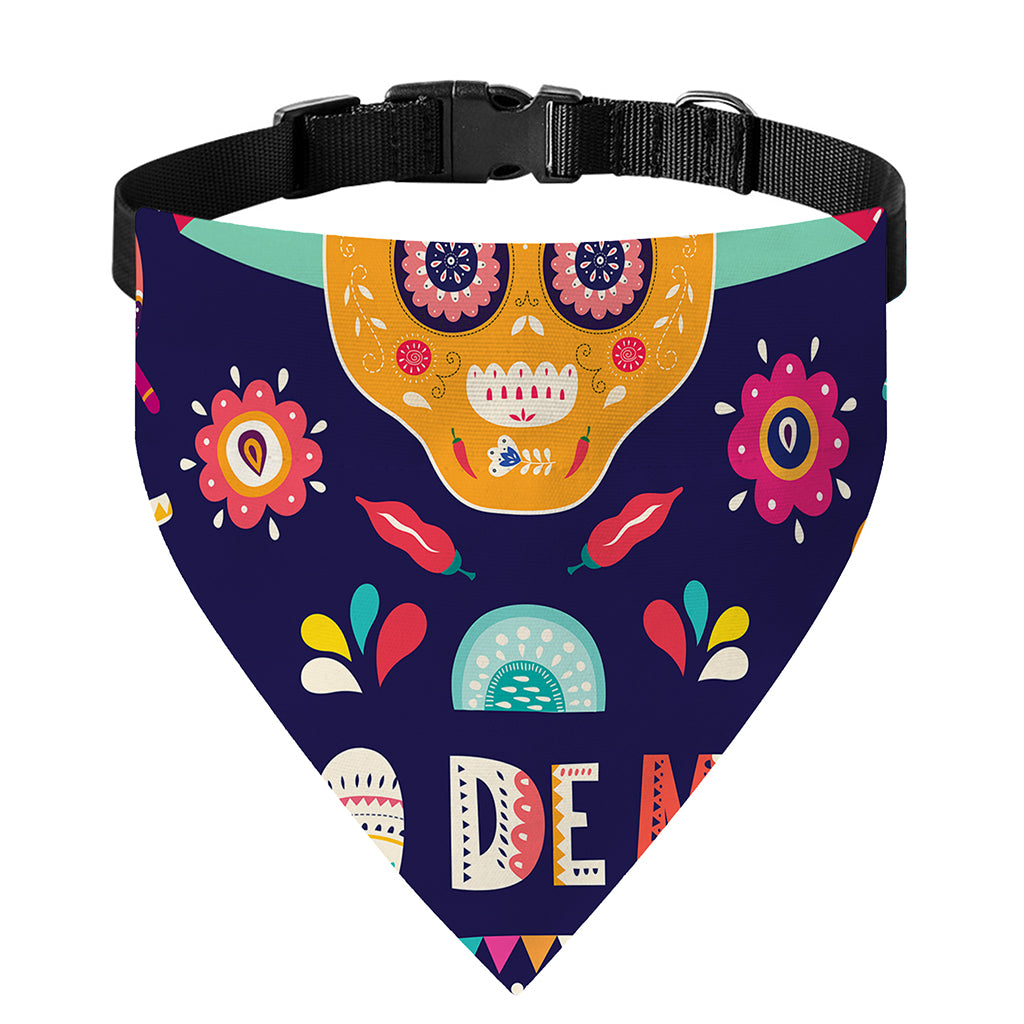Mexican Skull Cinco de Mayo Print Over The Collar Dog Bandana