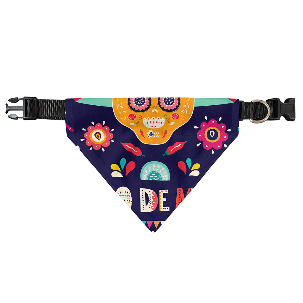 Mexican Skull Cinco de Mayo Print Over The Collar Dog Bandana