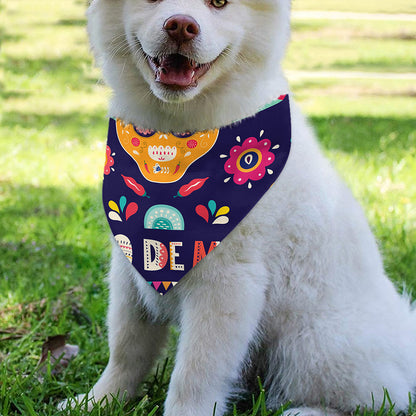 Mexican Skull Cinco de Mayo Print Over The Collar Dog Bandana