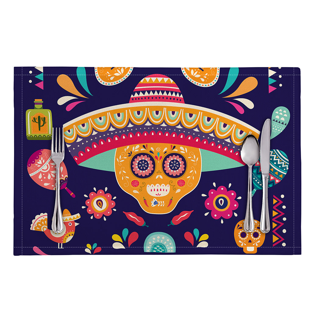 Mexican Skull Cinco de Mayo Print Placemat
