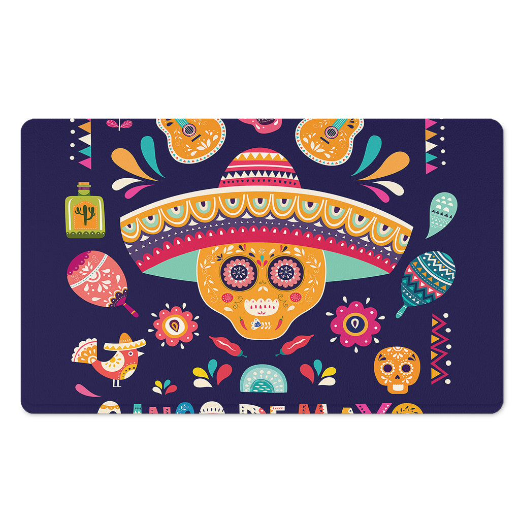 Mexican Skull Cinco de Mayo Print Polyester Doormat