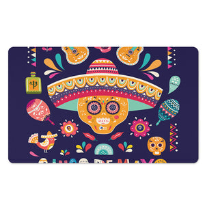 Mexican Skull Cinco de Mayo Print Polyester Doormat