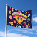 Mexican Skull Cinco de Mayo Print Polyester Flag
