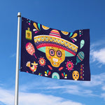 Mexican Skull Cinco de Mayo Print Polyester Flag