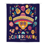 Mexican Skull Cinco de Mayo Print Polyester Shower Curtain