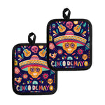 Mexican Skull Cinco de Mayo Print Pot Holders