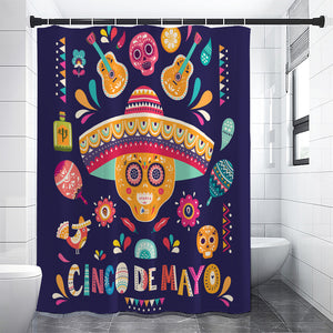 Mexican Skull Cinco de Mayo Print Premium Shower Curtain