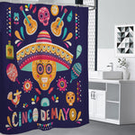 Mexican Skull Cinco de Mayo Print Premium Shower Curtain