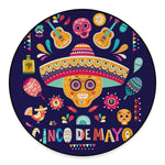 Mexican Skull Cinco de Mayo Print Round Floor Mat