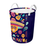 Mexican Skull Cinco de Mayo Print Round Laundry Basket