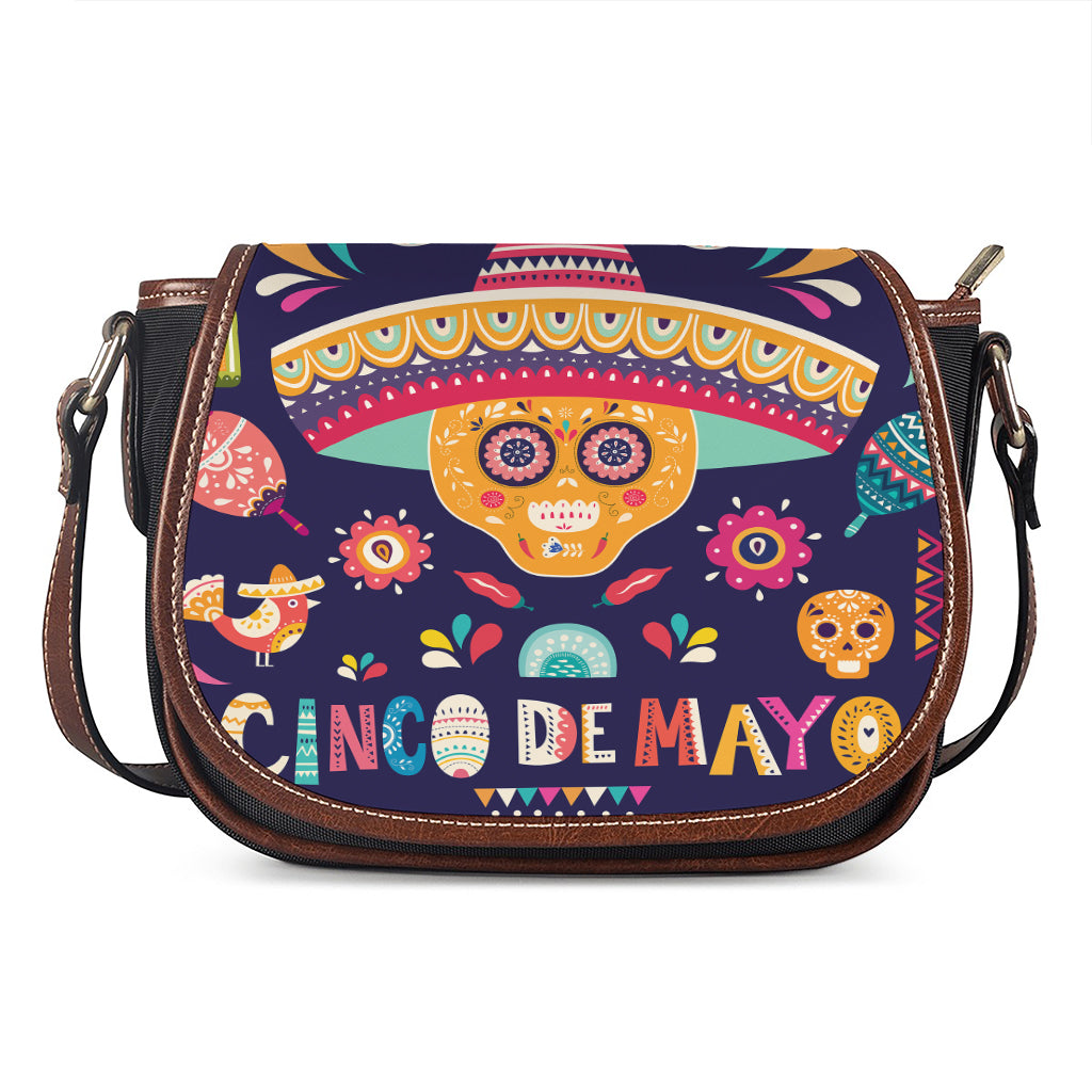 Mexican Skull Cinco de Mayo Print Saddle Bag