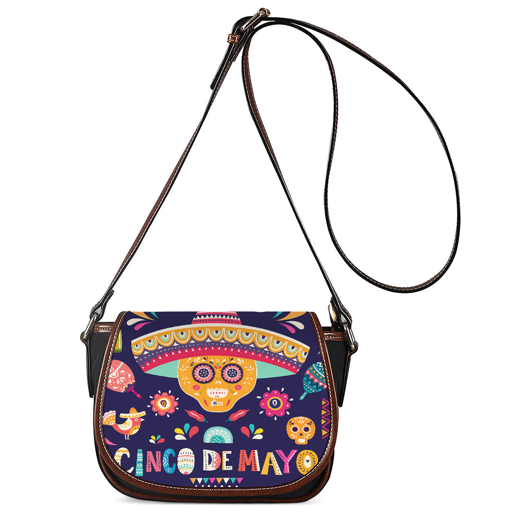 Mexican Skull Cinco de Mayo Print Saddle Bag