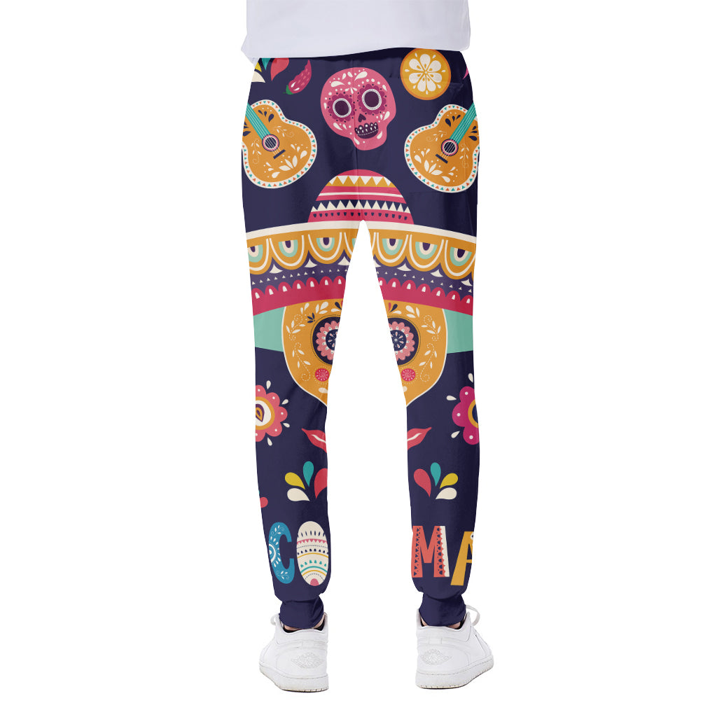 Mexican Skull Cinco de Mayo Print Scuba Joggers